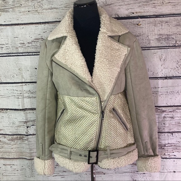 Mink PINK Major Tom Aviator Faux Suede Jacket - Picture 6 of 10